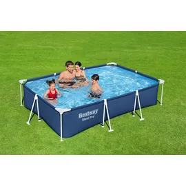 BESTWAY Steel Pro Frame Pool ohne Pumpe 300 x 201 x 66 cm, dunkelblau, eckig