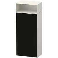 Duravit Zencha Halbhochschrank 400 x 96,1 x 24 cm Schwarz Linienstruktur/Weiß supermatt Glas/MDF