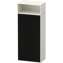 Duravit Zencha Halbhochschrank 400 x 96,1 x 24 cm Schwarz Linienstruktur/Weiß supermatt Glas/MDF