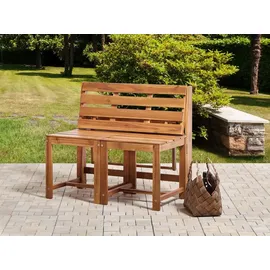 Beliani Wandelbare 2-in-1 Gartenbank 90 x 0 x 0 cm Hellbraun