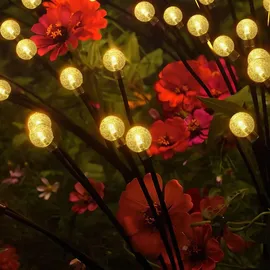 salcar 8 LED Solarleuchten Gartenleuchten 2 set LED Kugel 2 Leuchtmodi Warmweiß