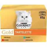 Purina Gold Gourmet Tartalette Nassfutter Für Katzen 24x85g 4 Einheiten - Multicolor - One Size