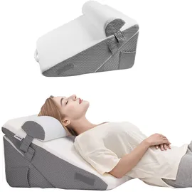 Vevor Bettkeilkissen, 3-teiliges orthopädisches Lesekissen-Set, mit Jacquard-Bezug & Schaumstoffunterstützung, Kissen nach Operationen zur Linderung