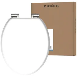 WC-Sitz SCHÜTTE "WHITE", weiß, B:380cm L:440cm, MDF - Mitteldichte Holzfaserplatte, Holz, WC-Sitze, mit Absenkautomatik und Holzkern, max, Belastung der Klobrille 150 kg
