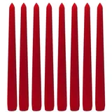 Dekohelden24 Spitzkerzen, Stabkerzen, Tafelkerzen, Tischkerzen, Leuchterkerzen im 8er Set in Rot, Lieferumfang 8 Stück, Größe: H/Ø ca. 25 x 2 cm.