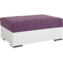 Hocker COLLECTION AB "John", lila (weiß, lila), B:100cm H:40cm T:70cm, Hocker, Frei im Raum stellbar, wahlweise mit Federkern