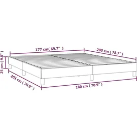 vidaXL Boxspringbett 180 x 200 cm Dunkelgrau