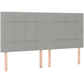vidaXL Boxspringbett mit Matratze Hellgrau 160x200 cm Stoff