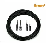 WATTSTUNDE® 6mm2 Solarkabel (L) + 2 x MC4 Stecker Set lose | 50 Meter | 0% MwSt (Angebot gemäß §12 Abs. 3 UStG)