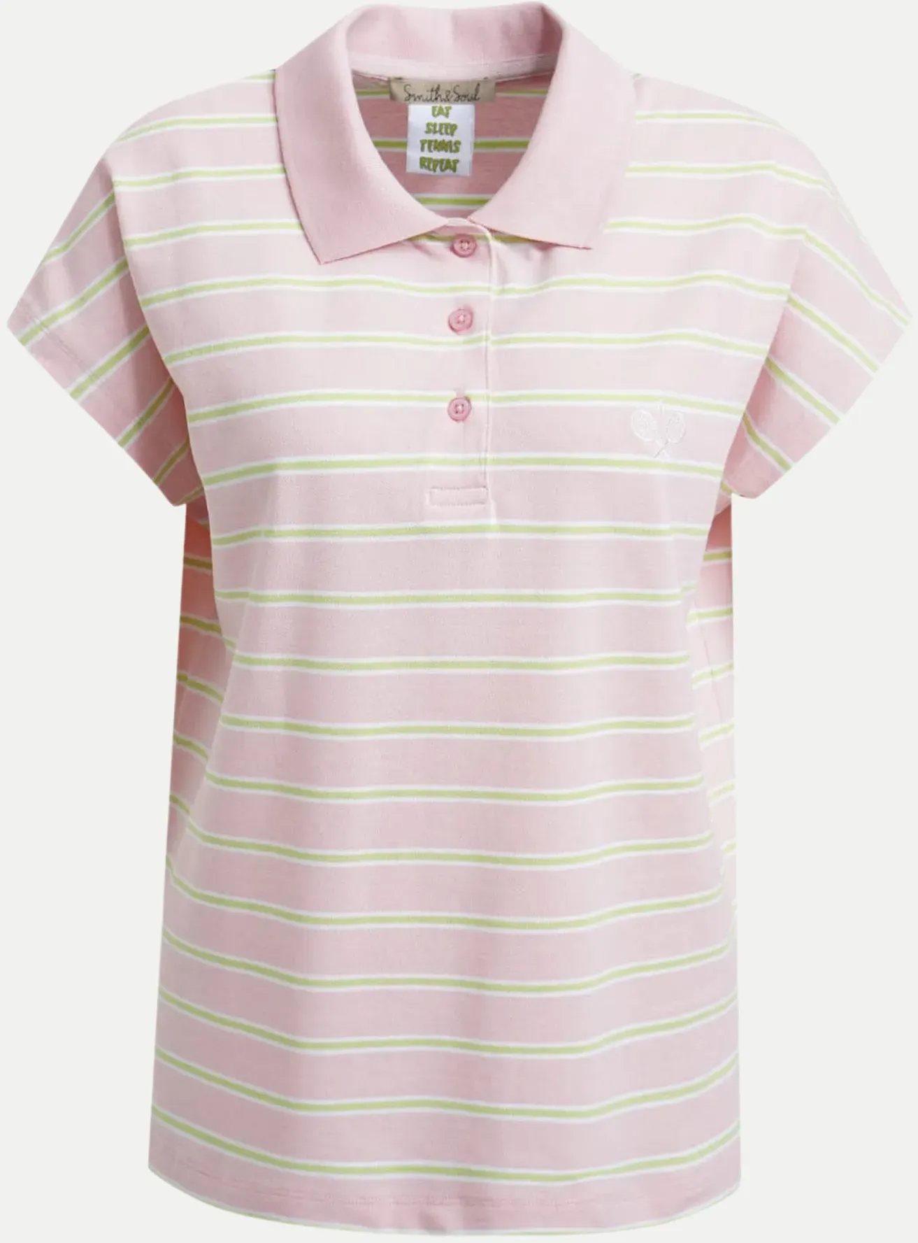 OVERSIZE POLO PIQUE T-SHIRT MULTIST Rosa L