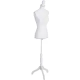 MCW Schneiderpuppe T221, Schaufensterpuppe Torso weiblich, Schaumstoff ~ weiß mit Spitze