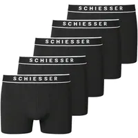 SCHIESSER Herren 5 Pack Boxershorts Unterwäsche Bio-Baumwolle - 95/5 Organic, Schwarz_183213, XL