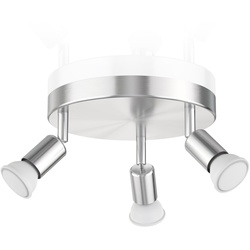 ledscom.de Deckenleuchte LUNARA, dreiflammig inkl. je 450lm LED GU10 Lampen, weiß