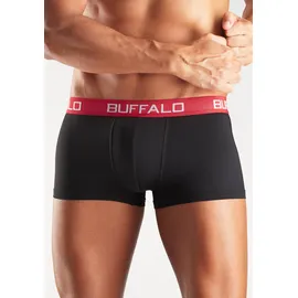 Buffalo Hipster, (Packung, 4 St.), knapp sitzende Boxershorts mit Kontrastbund aus Baumwollmischung Buffalo schwarz-bunt