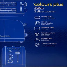 Russell Hobbs Colours Plus+ Toaster Classic Cream
