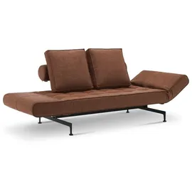 Innovation Living Schlafsofa Ghia Laser Lederoptik Brown
