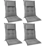 Beautissu HighLux HL Hochlehner 120x52x7cm Hellgrau 4tlg