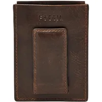 Fossil Derrick Kreditkartenetui RFID Leder 7 cm Portemonnaies Braun Herren