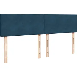 vidaXL Boxspringbett mit Matratze Blau 180x200 cm Samt
