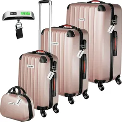 TecTake GmbH Hartschalenkofferset Cleo 4-tlg. mit Kofferwaage
