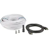 BKL Electronic SAT Anschlusskabel 1x F-Stecker/HDMI-Stecker 25 m Schwarz/Weiß