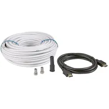 BKL Electronic SAT Anschlusskabel 1x F-Stecker/HDMI-Stecker 25 m Schwarz/Weiß