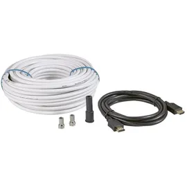 BKL Electronic SAT Anschlusskabel 1x F-Stecker/HDMI-Stecker 25 m Schwarz/Weiß