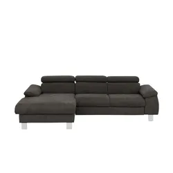 uno Ecksofa aus Velours Micky ¦ braun ¦ Maße (cm): B: 166 H: 72 T: 244.0