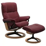 STRESSLESS Sessel mit Hocker Mayfair Signature Leder Rot Batick Bordeaux S (Small)