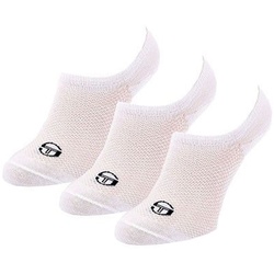 3 Paar Sergio Tacchini Invisible Footie Füßlinge kurze Socken Baumwoll-Strümpfe Weiß - 43-46