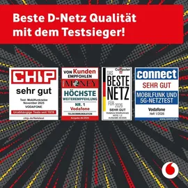 Vodafone Prepaid CallYa Allnet L | 100 GB | 20 EUR Guthaben | ohne Vertrag | 5G | Allnet Flat | EU-Roaming | weltweit nutzbar