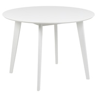 AC Design Furniture Roxanne Esstisch für 4 Personen in Weiß, Ø: 105 x H: 76 cm, Küchentisch mit Weißer Lackierung, Moderner Retro Stil für das Esszimmer, Esstisch Rund