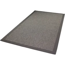 Teppich DEKOWE "Naturino Rips", grau (platinfarben), B:200cm H:7mm L:290cm, Kunstfaser, Teppiche, Flachgewebe, Sisal-Optik, mit Bordüre, In- und Outdoor geeignet