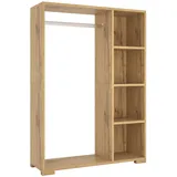 [en.casa] Kleiderschrank Nesbyen 90 x 126 x 30 cm Eiche