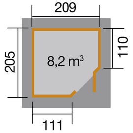 Weka Gartenhaus 229 2,09 x 2,05 m natur