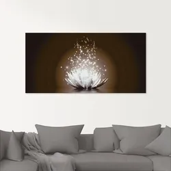 Glasbild ARTLAND "Magie der Lotus-Blume", braun (farbe bild(er): braun), B:20cm H:20cm, Bilder, in verschiedenen Größen