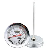 Memkey - Fleischthermometer, Mit Symbolen Zum Einfachen Ablesen, Edelstahl, Silber (1 Stück)