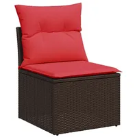 VidaXL Gartensessel ohne Armlehnen mit Kissen Braun Poly Rattan