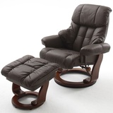 MCA Furniture CALGARY Relaxer mit Hocker - versch. Farben - Braun/Walnuss