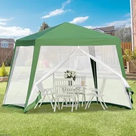Outsunny Gartenpavillon 3 x 3 m inkl. 4 Seitenteile Grün