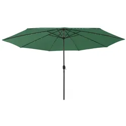 vidaXL Sonnenschirm mit LED-Beleuchtung 400 cm Grün