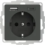 2USB USB-Steckdose 2U-449542 Anthrazit
