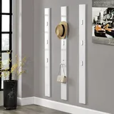 [en.casa] - Wandgarderobe Hansnes Mit 3 Klapphaken 165 Cm Weiß