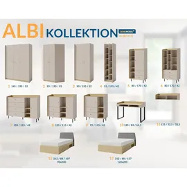 Deine Möbel 24 KINDERSCHREIBTISCH ALBI 10 125/64,5/83 in Sandbeige / Geölte Eiche - Beige