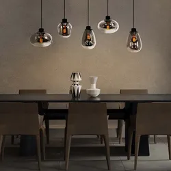 Hängelampe Esstischleuchte Pendellampe Designleuchte dimmbar Glas schwarz rauch