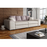 Fun Möbel Big-Sofa »Big Sofa Couchgarnitur WELLS Megasofa in Stoff«, inkl. Zierkissen beige|rosa