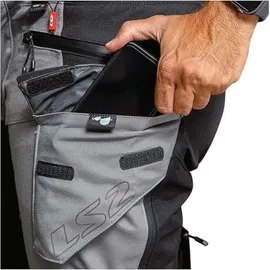 LS2 Apollo wasserdichte Motorrad Textilhose, grau/schwarz, 3XL
