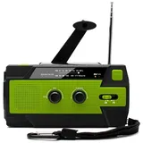 MODFU Kurbel Solarradio Kurbelradio Radio Notfallausrüstung Digitalradios Notfallradio (4000 mAh, 3 Modi LED Taschenlampe, AM/FM, SOS-Alarm, mit Bewegungssensor, Solar Radio für Notfall Camping Reisen Outdoor Wandern SOS usw) grün