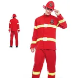 Partilandia Feuerwehrmann-Kostüm für Herren, Uniform, mit Mütze, Größe L, Karneval, Herren, Berufe, Uniform, Polizei, Paraden, Theater, Aufführungen, Geschenk
