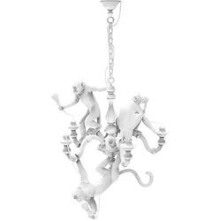SELETTI - Monkey Chandelier Weiß